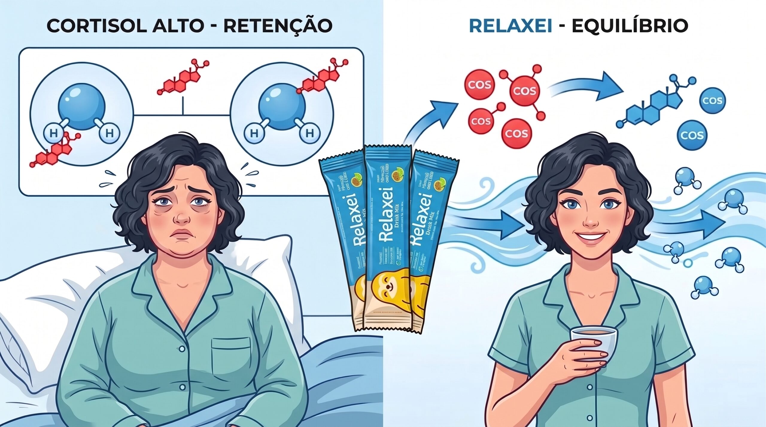 Mulher ao acordar com o Relaxei